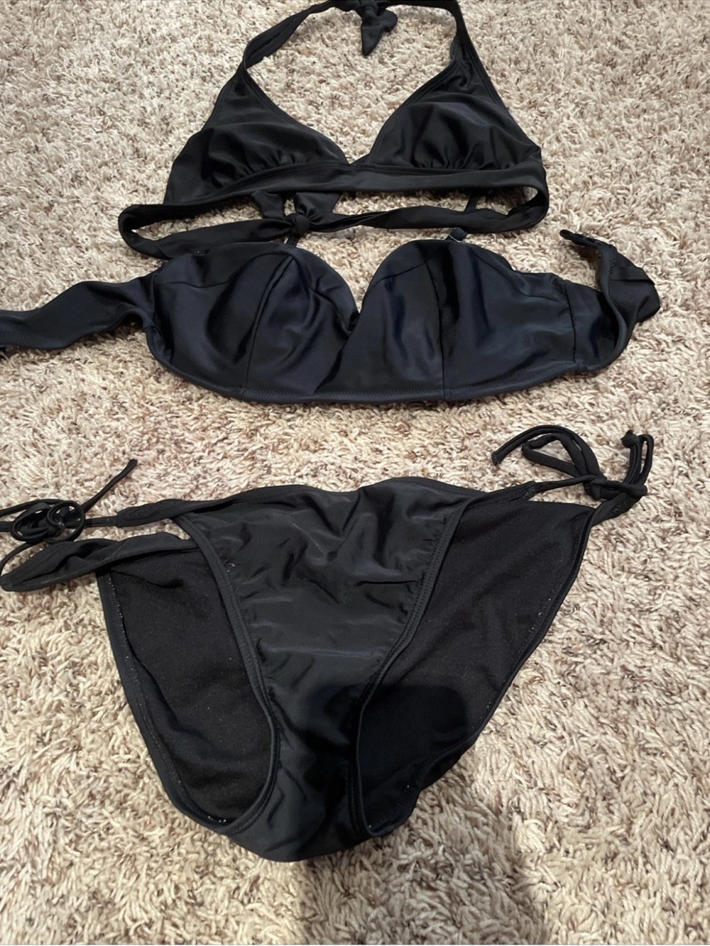 Old Navy Black Bikini Top and Bottom Set